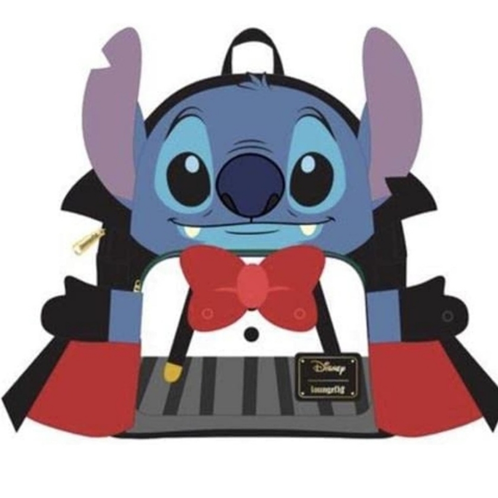 Loungefly Vampire Stitch Bow Tie Mini Backpack NWT